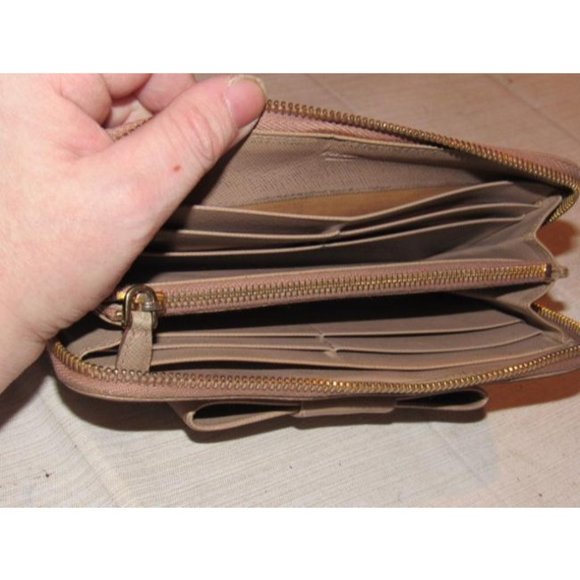 PRADA, Nude Pale Pink Leather XL Zip-around Wallet - Picture 10 of 11